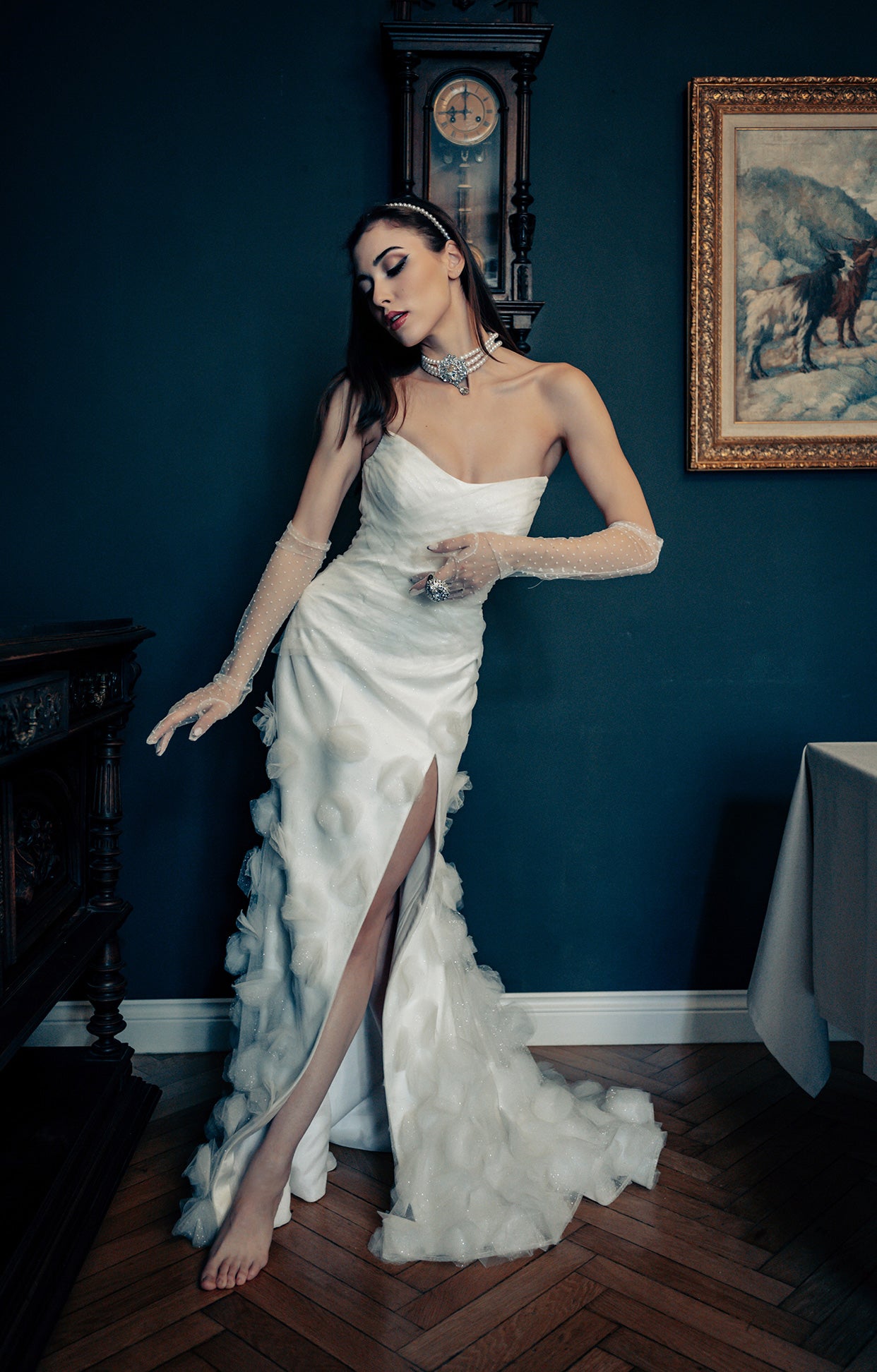 Романтична булчинска рокля, подходяща и като вечерна официална рокля.