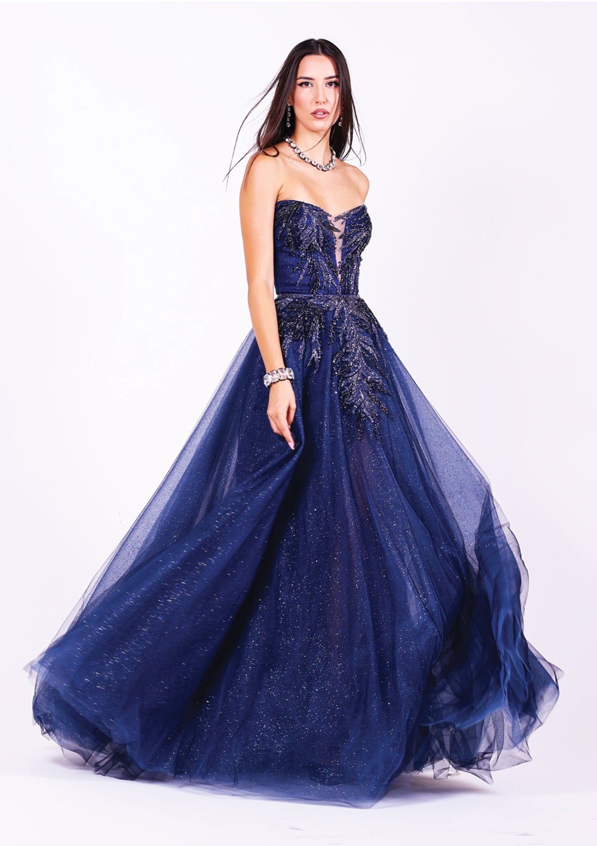 lapis blue prom dress Cocomelody A-Line Royal Blue Prom Dress with Lace CS0485, Royal Blue