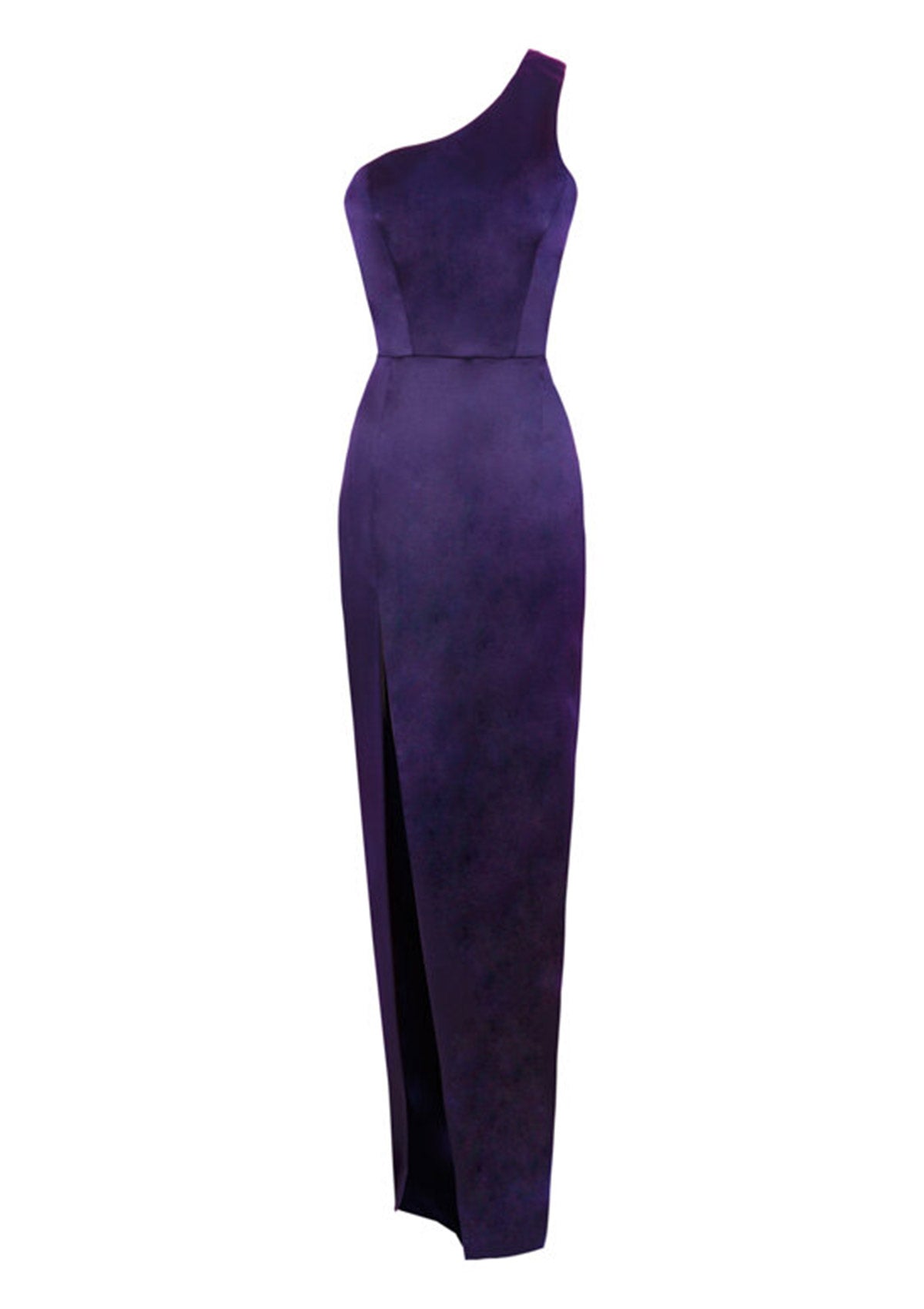 CLASSIC LIZA KAIN LONG ONE SHOULDER DRESS IN PURPLE